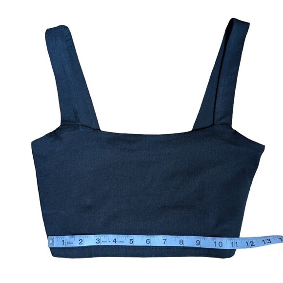 Forever 21 Little Black Cropped Tank Top Women Size  Medium - Picture 2 of 5